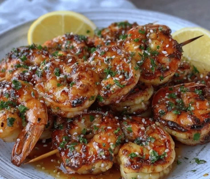 Delicious Texas Roadhouse grilled shrimp served with seasoning
