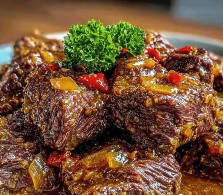 A delicious plate of Crockpot Swiss Steak served with mashed potatoes.