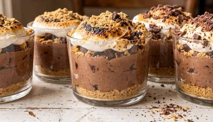 Delicious Chocolate Marshmallow Pudding with fluffy marshmallows and rich chocolate