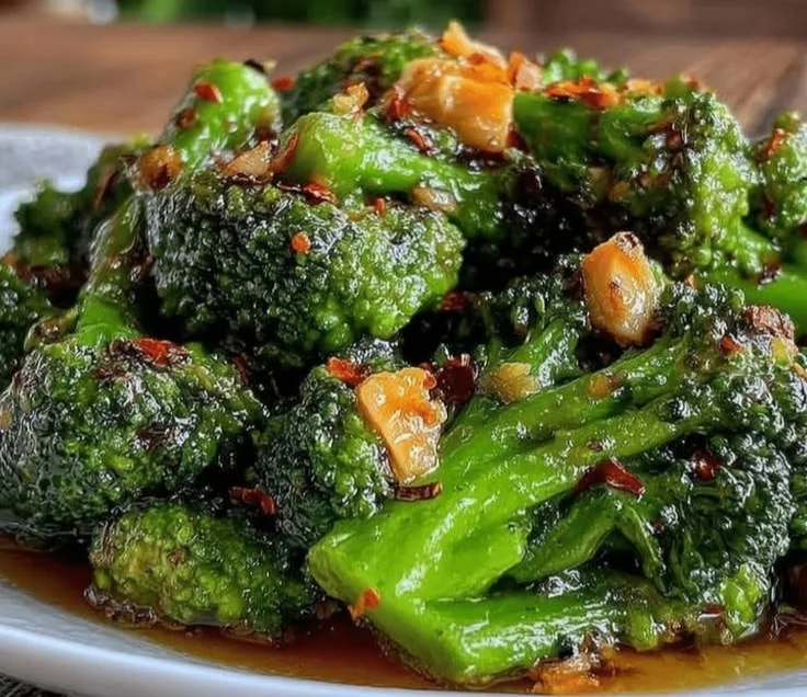 Crispy Garlic Broccoli served as a quick and tasty side dish.