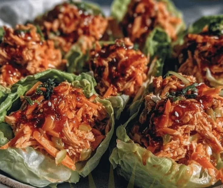 Crispy lettuce wraps filled with fresh ingredients for a low carb dinner