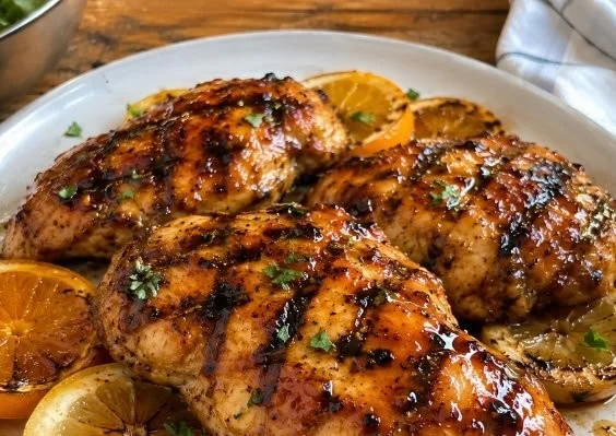 Delicious grilled citrus chicken glazed with a tangy marinade